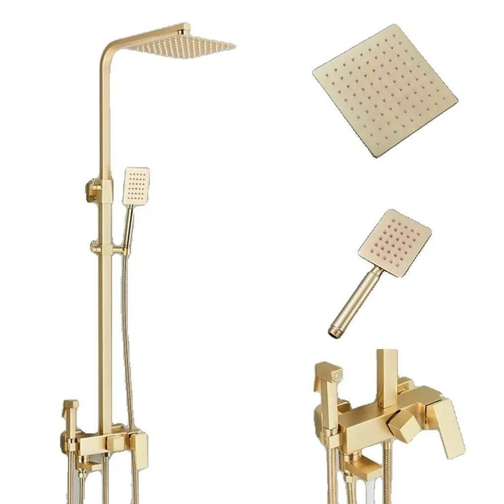Set Doccia Pioggia 8 Pollici Ottone e Acciaio - Rubinetto Benessere Modello A