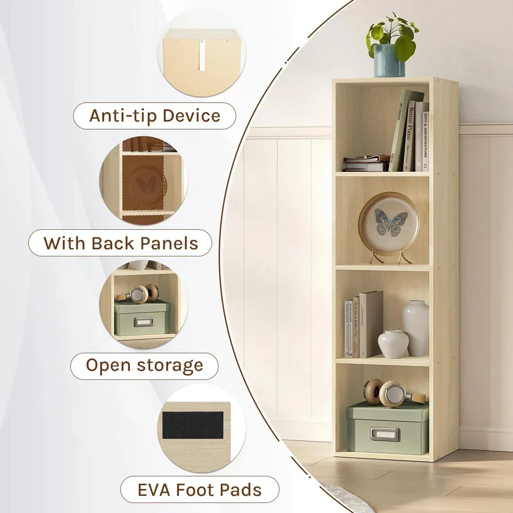 Rangement d'angle pour petits espaces étagère bois chêne clair - 4
