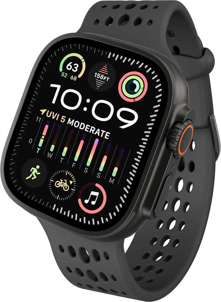 Decoded, Armband Apple Watch 44–49mm Ares O Silikon weich, Schwarz