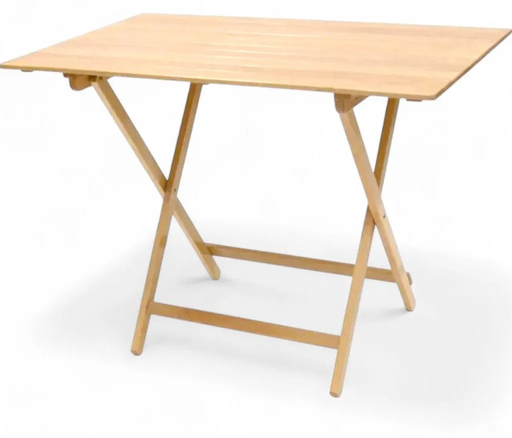 Table de pique-nique pliable en hêtre naturel, modèle 60 x 80 x 75 cm