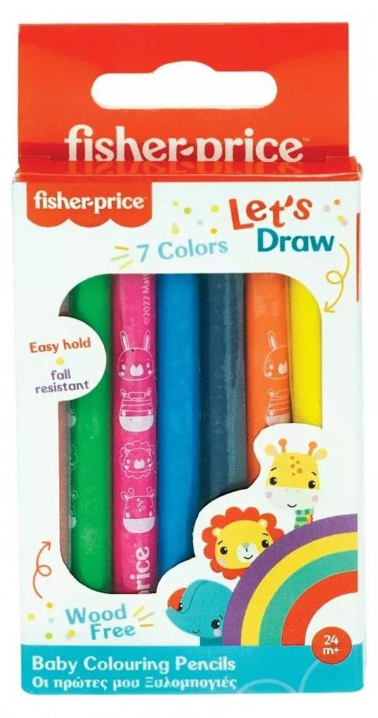Fisher-Price Let's Draw bunte Buntstifte für Kinder, 7 Stück