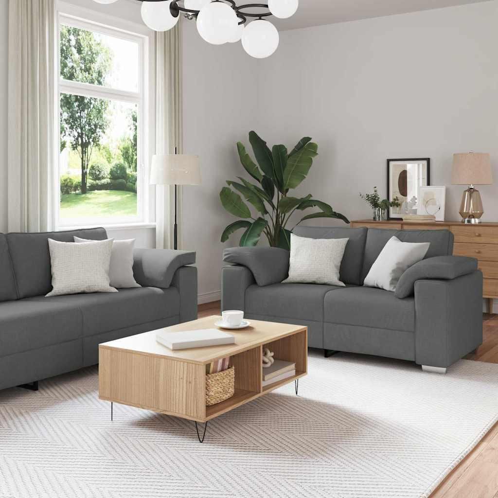 Möbel Sofa Set mit Kissen 3 pcs Grau 219 x 77 x 82 cm Stoff - Klassische Sofas 3324659