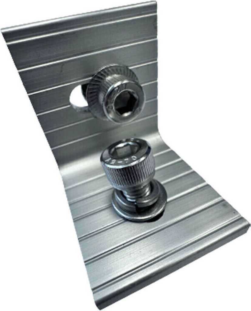 20x Verbindungswinkel 90° silber Alu Solarprofil 40x40 inkl.Schrauben M8