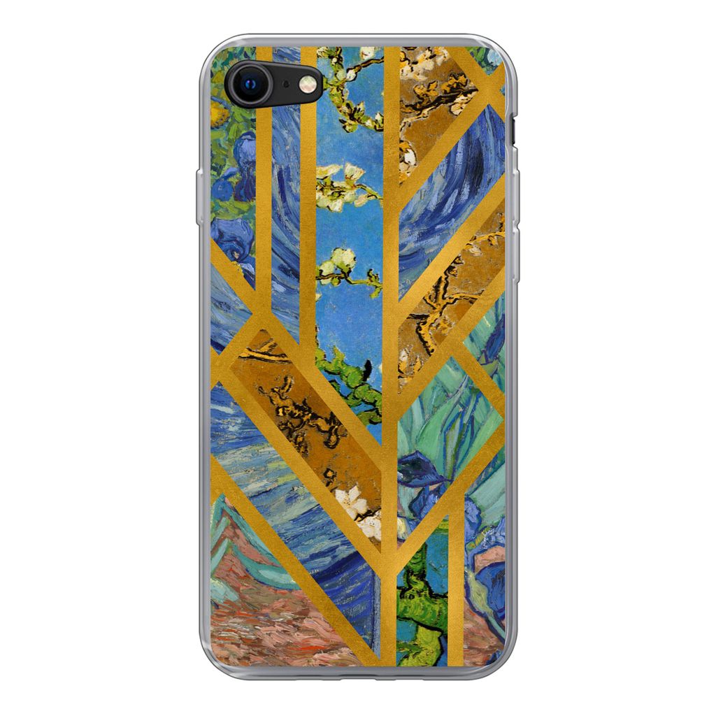MuchoWow Handyhülle Schutzhülle Hülle für iPhone 7 Kunst - Vincent van Gogh - Alte Meister Silikon Softcase Handy Hülle - Kartenhalter