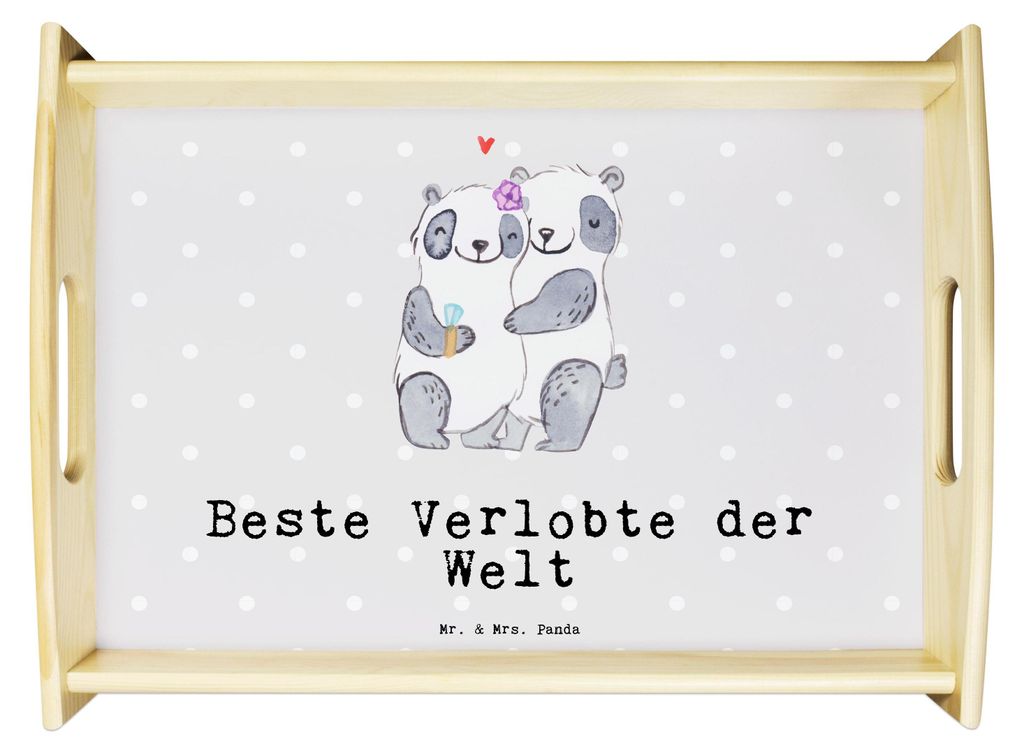 Mr. & Mrs. Panda serviertablett aus holz Panda Beste Produktbild 
