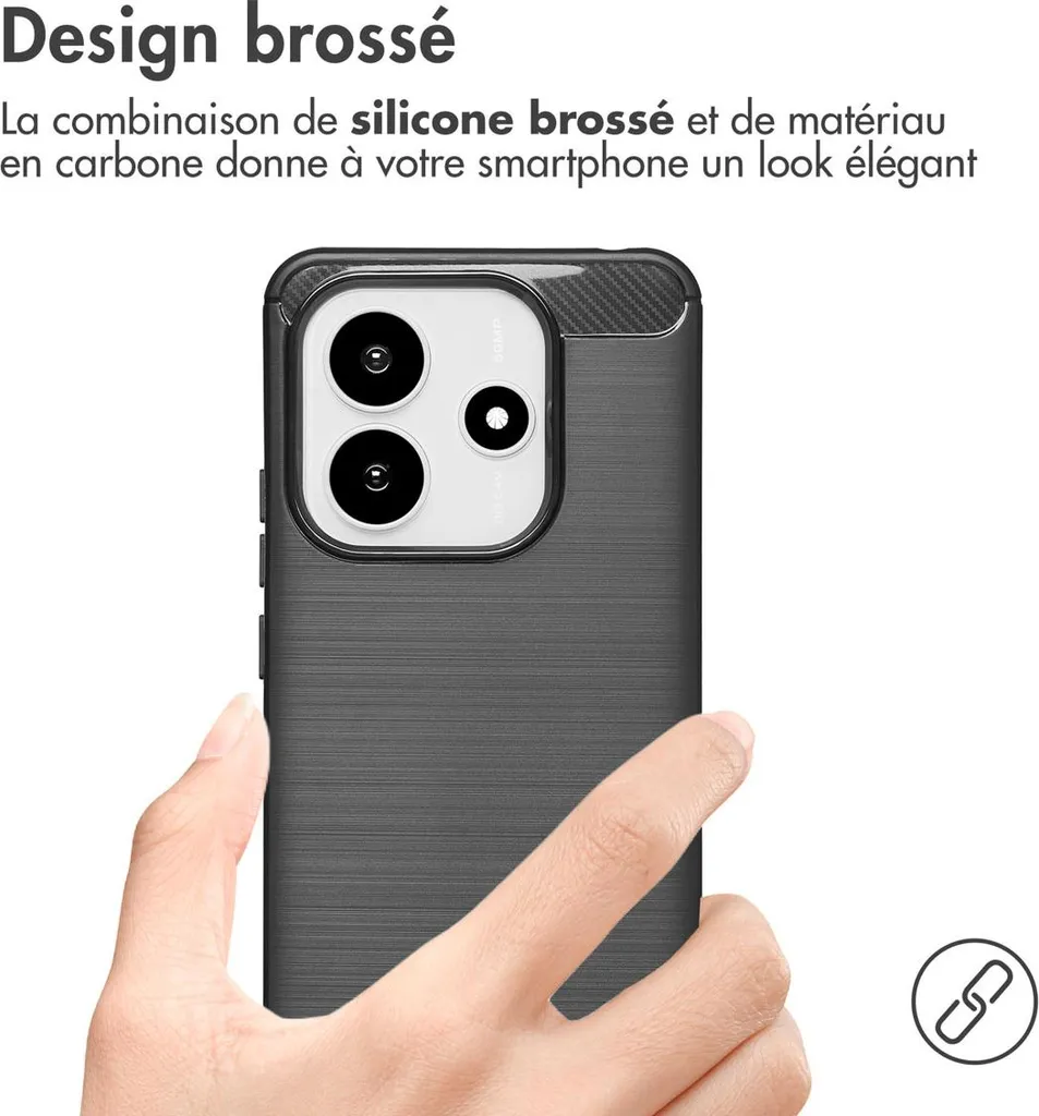 Cover Xiaomi Redmi Note 14 4G imoshion Brushed Black - Slim & Tough - 3