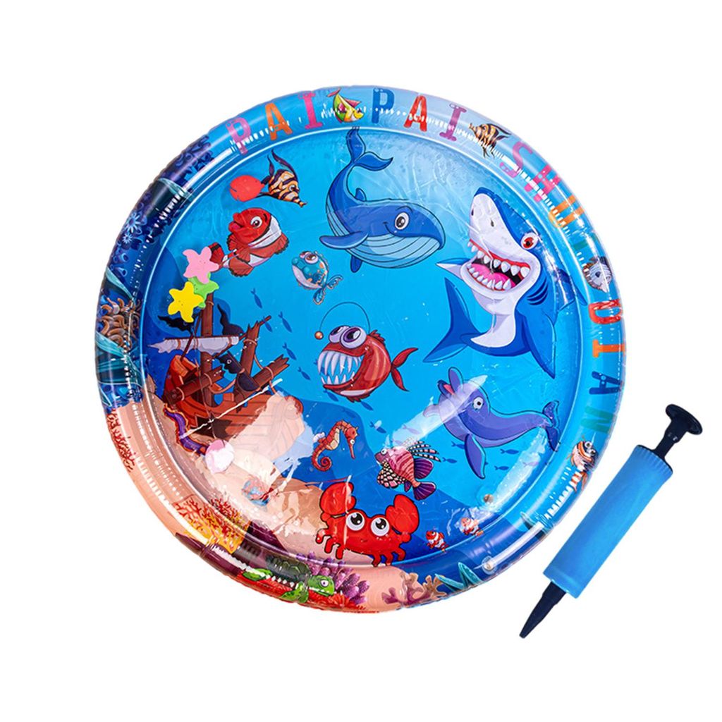 Wsserspielmatte Hund, Wassermatte Katzen Kratzfest mit Pumpe, Durchmesser: 100cm, Stil A