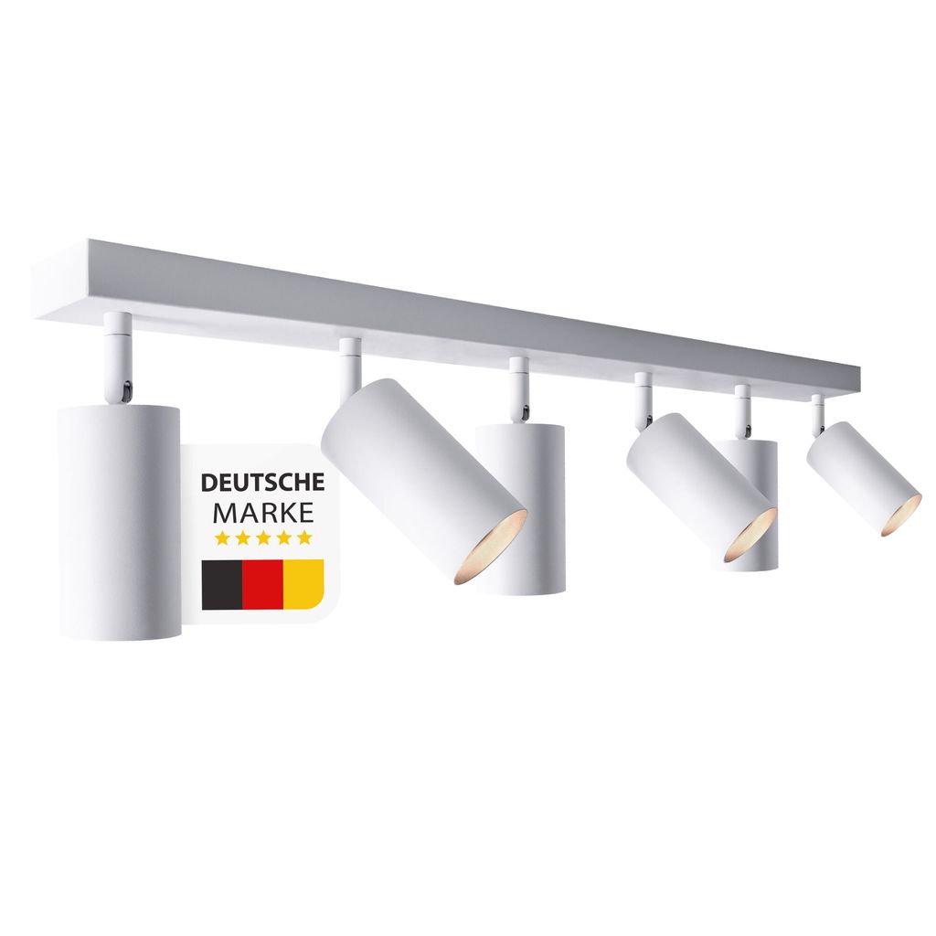 GU10 Deckenleuchte ProSpot 866-6-WH – 6-flammig, Aluminium, weiß, IP20, 230V