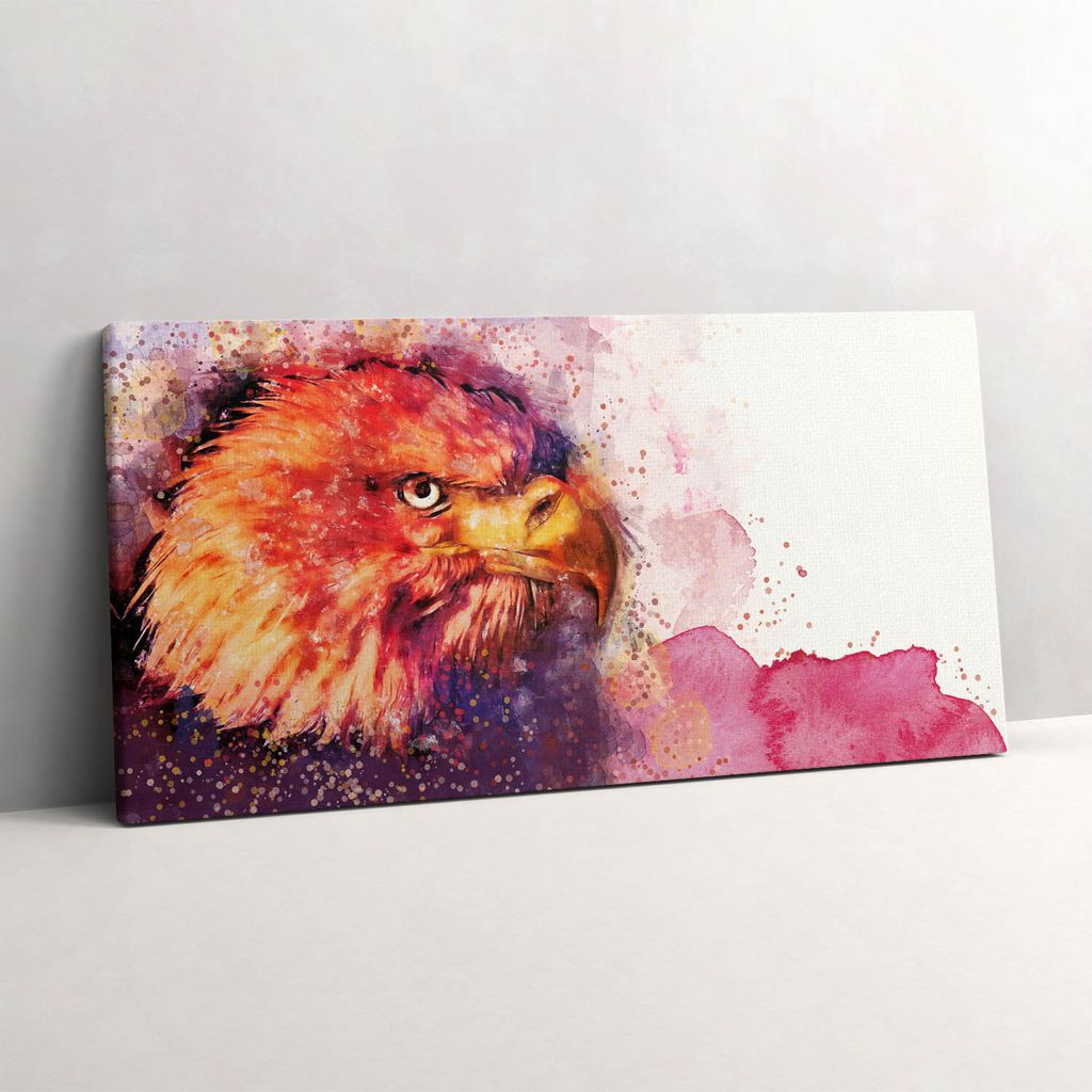 Aquarell Adlervogel – Leinwandbild Wandbild – 140x70 cm – Leinwandbilder – Wandbilder – Schlafzimmer – Flur