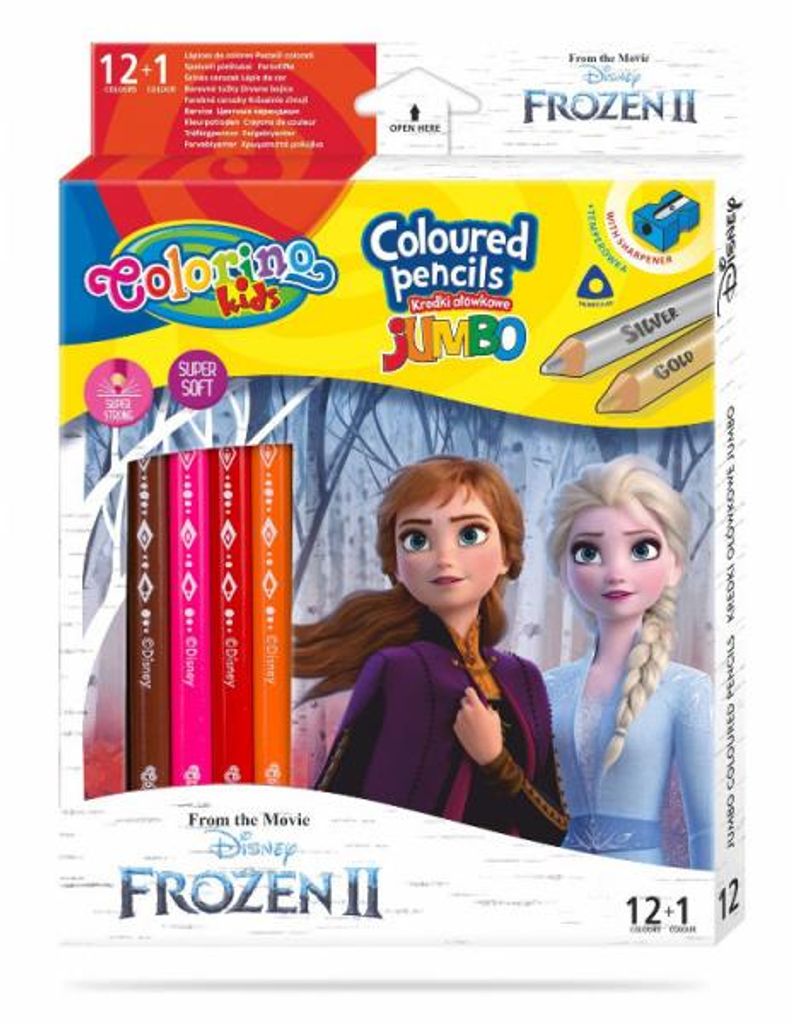 Jumbo trojuholníkové ceruzky 13 farieb Frozen II Colorino Obrázok produktu 