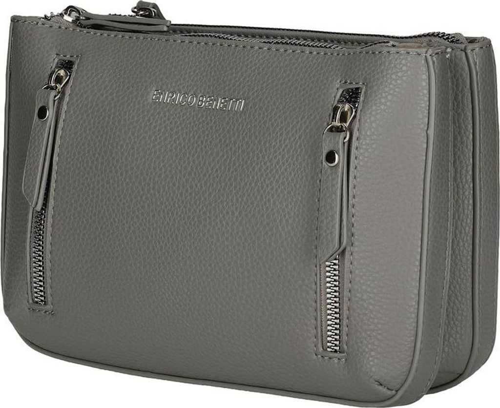 Kleine Damen Tasche Schultertasche Umhängetasche Crossover Bag Leder Optik Handtasche mid.grey