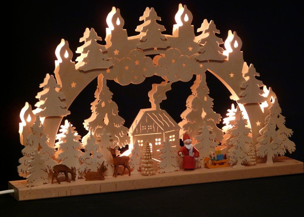 Original Erzgebirgischer Marken Schwibbogen Lichterbogen 50 x 31 cm S50-3_92