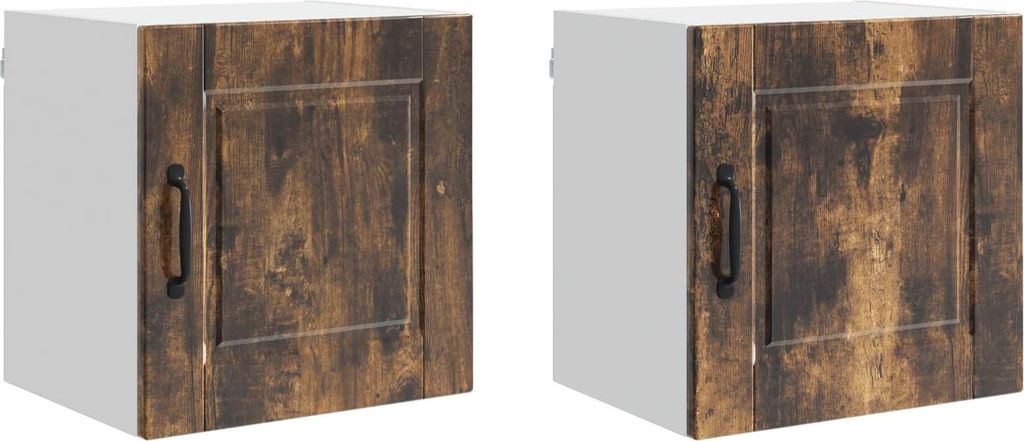 Küchenschrank mit Regal 2 pcs Geräucherte Eiche 40 x 31 x 40 cm