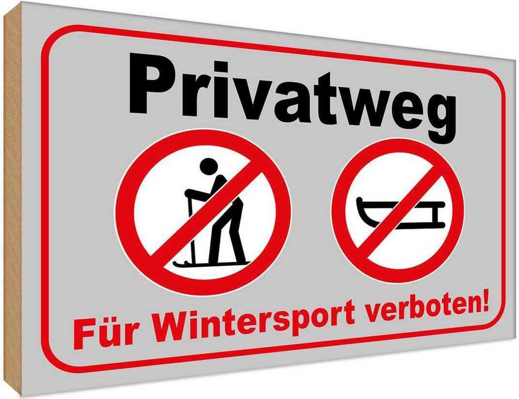 vianmo Holzschild 30x40 cm Privatweg Wintersport verboten Warnschild Hinweisschild