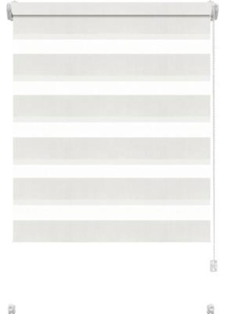 Klemm- Doppelrollo mit Seitenverspannung Tageslicht gestreift weiß 60x150 cm