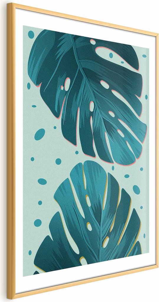 Posterpapier Poster - Dewy Leaves 60x90 cm Blätter b-A-0402-ao-a