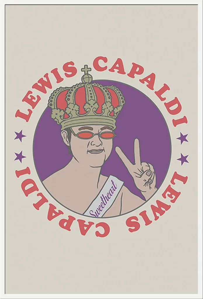 Déco Murale Musique Lewis Capaldi Sweetheart Affiche avec Cadre Blanc