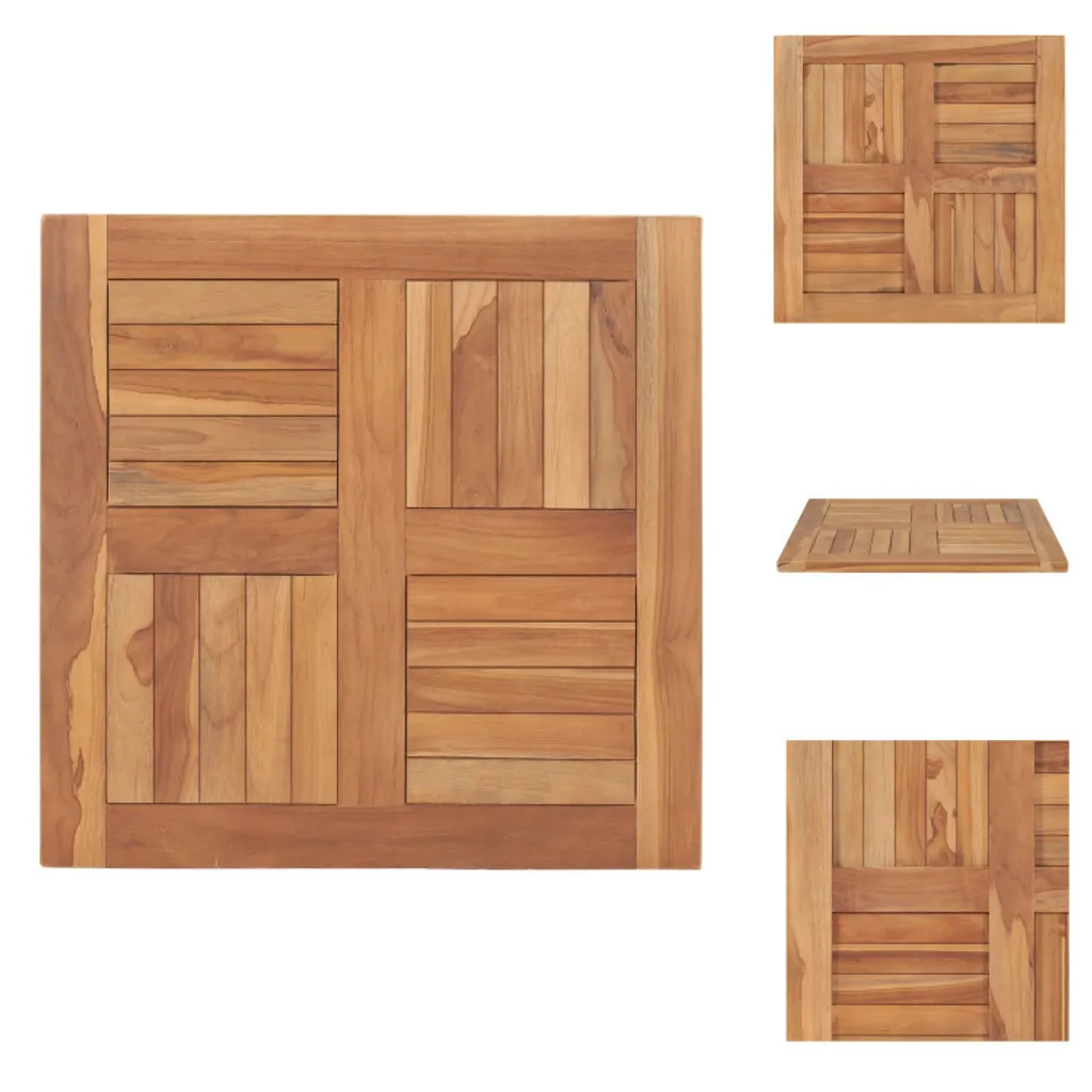 Piano Tavolo Design Teak 60x60 cm vidaXL - Eleganza Naturale