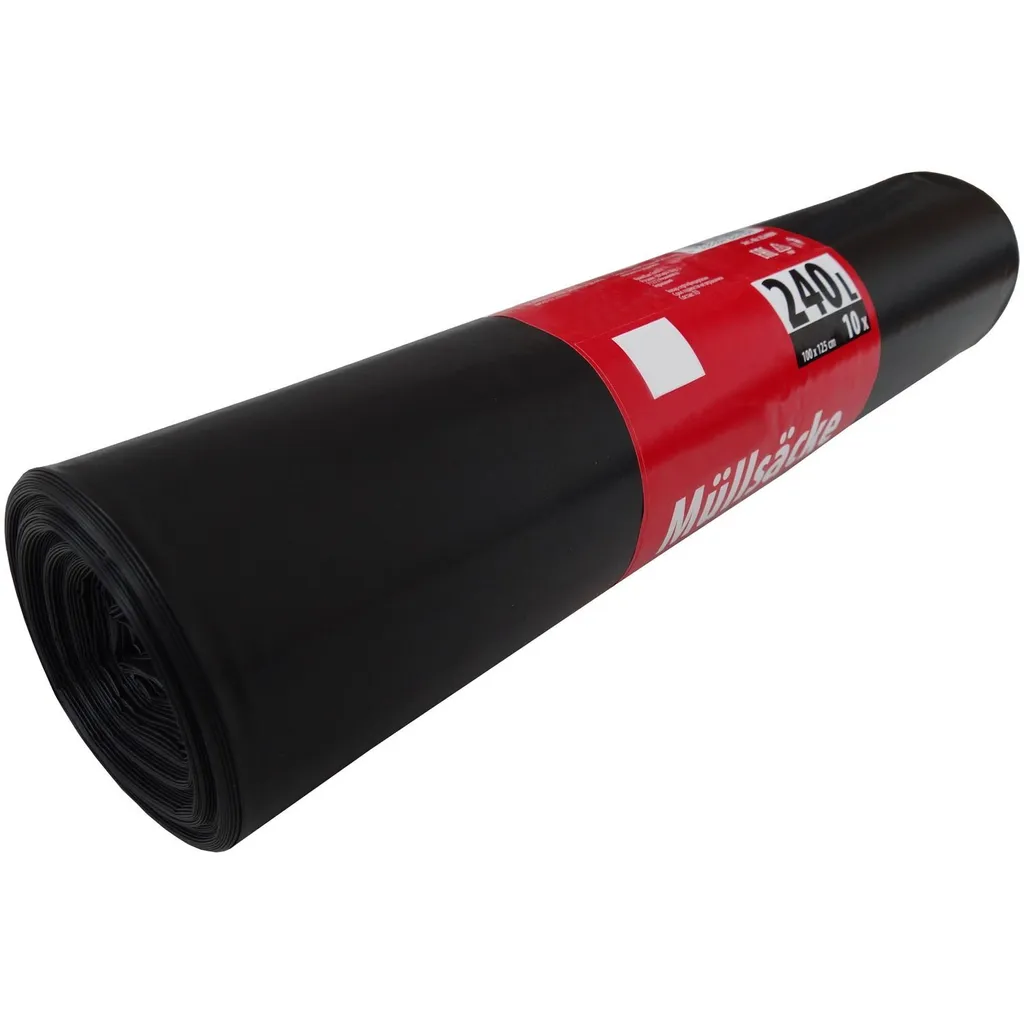 Sac poubelle extra fort 240l noir 100x125cm en lot de 10 rouleaux de 10 - 3