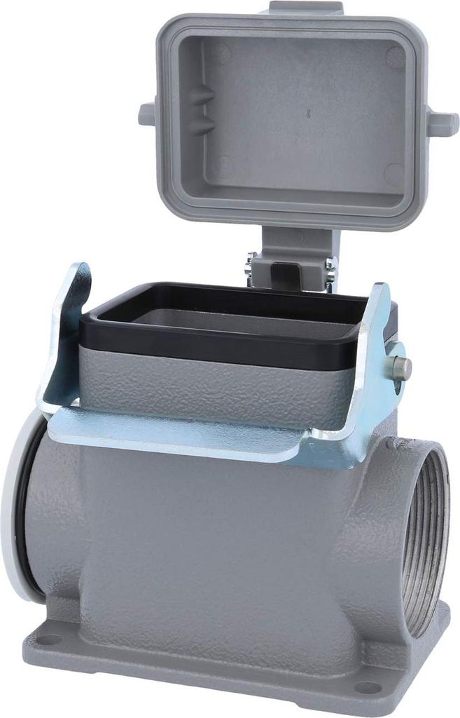 HARTING Han 6B Sockelgehäuse hoch, 1xM40 seitlicher Kabelabgang, mit 1 Längsbügel mit Schutzkappe Metall - 1 Stück