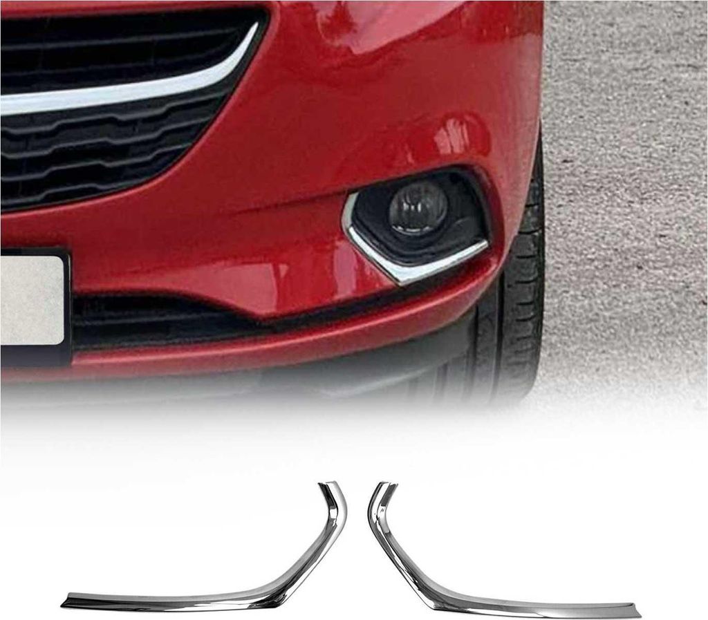 Nebelscheinwerfer Rahmen Umrandung für Opel Corsa 2015-2019 Edelstahl Silber 2x