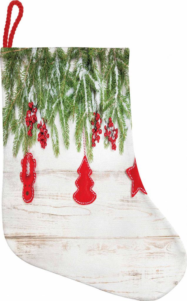 ABAKUHAUS Weihnachten Hängende Nikolausstiefel Weihnachtssocken, Handgemachte Spielzeug Geschenk, Weihnachtsstrumpf zum Aufhängen, 35x50cm, beige...