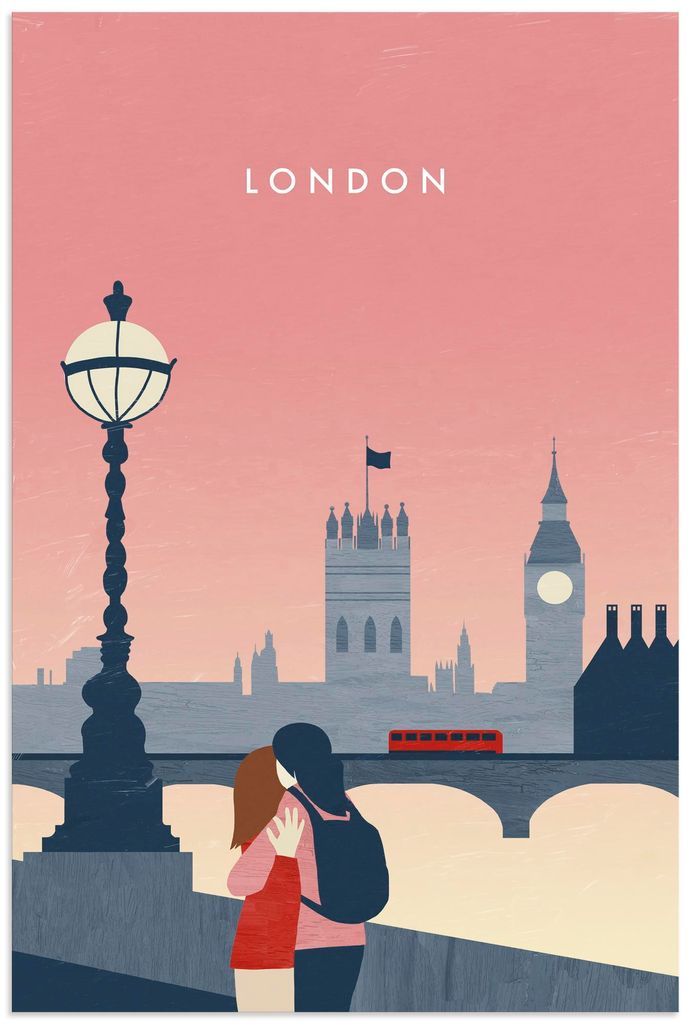 ARTland Wandbild Alu für Innen & Outdoor London Größe: 40x60 cm