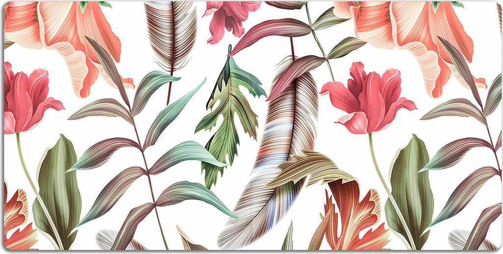 Schreibtischmatte Tischunterlage 100x50 cm Mauspad - Pflanzen und Blätter