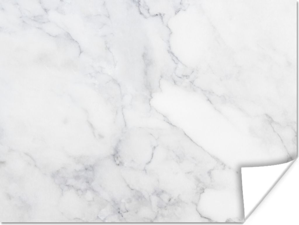 MuchoWow Poster Marmor - Weiß - Grau - Luxus - Marmoroptik - Stein 120x90 cm - Wandbild