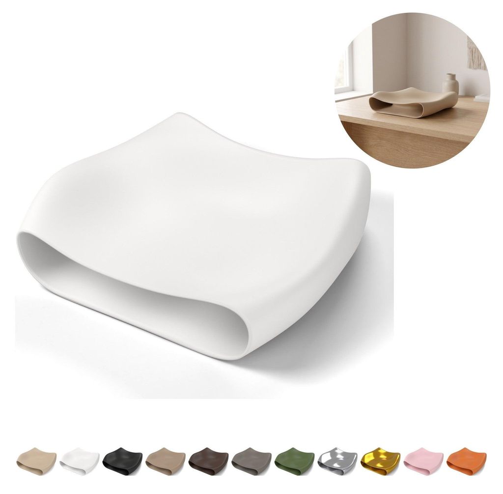 Obstschale 6,7 cm, moderne wellenförmige Schale aus PLA – Produktbild 