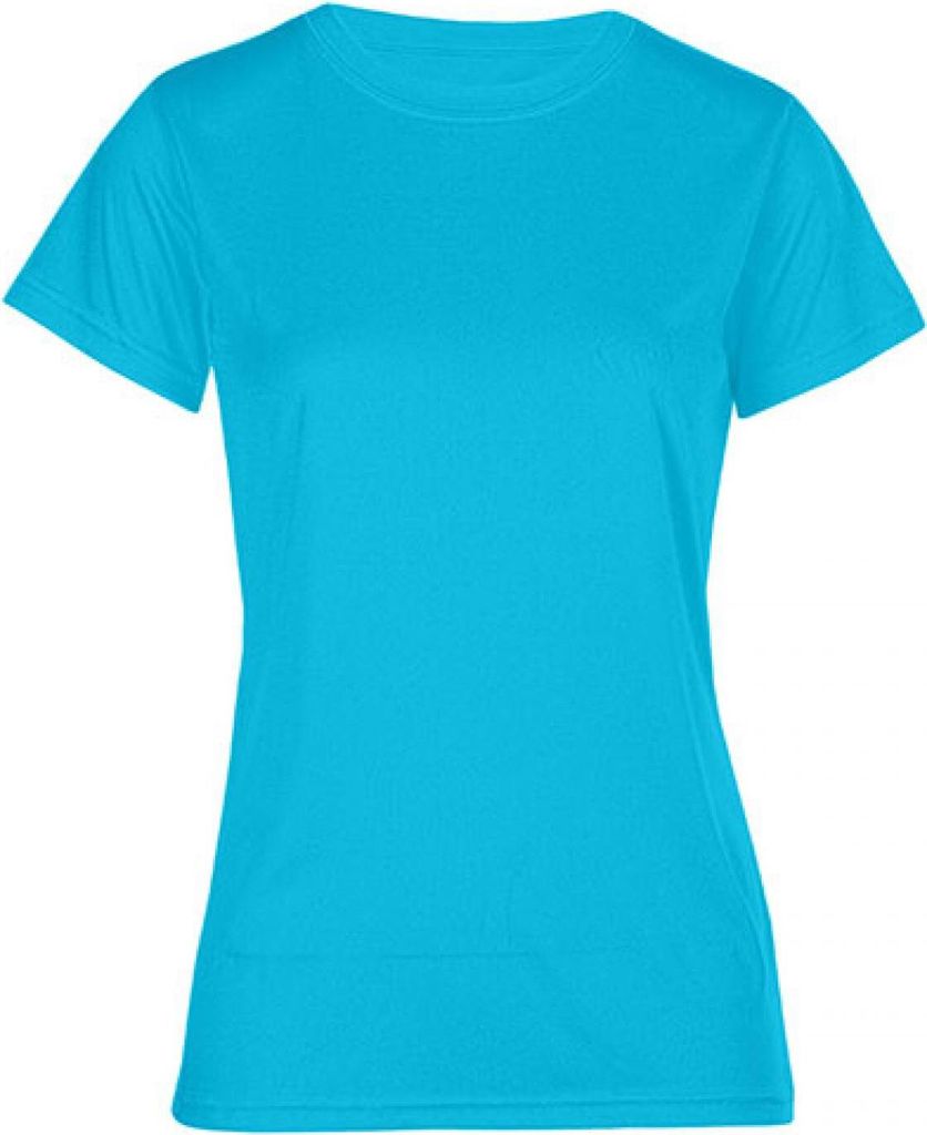 UV-Performance T-Shirt Plus Size Damen, Neonblau, XXL