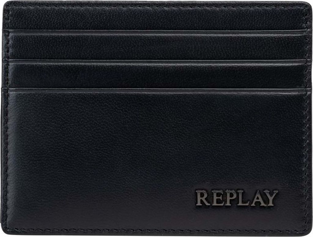 REPLAY Leder Kartenhalter Credit Card Holder Black schwarz