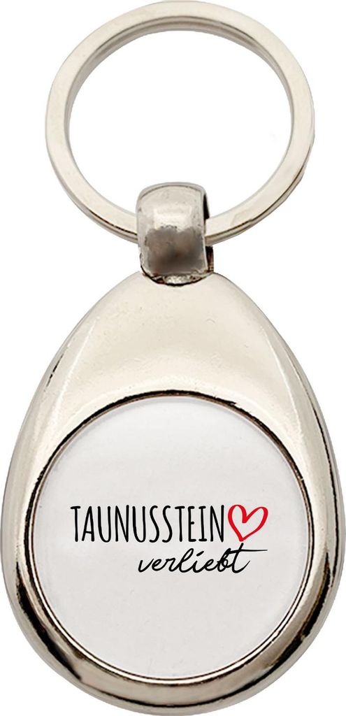 Huuraa Schlüsselanhänger Taunusstein verliebt Metall Schlüsselring Einkaufswagenchip Geschenkidee