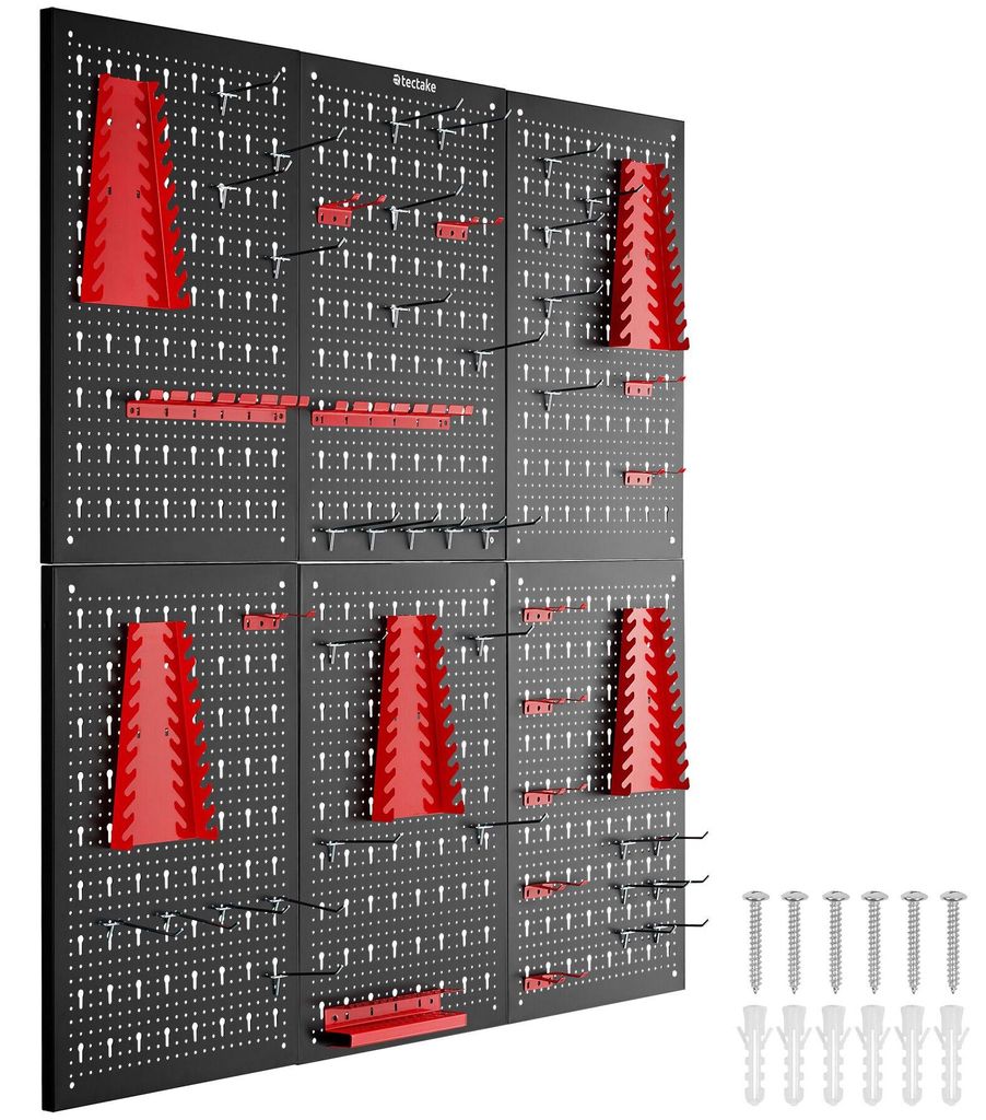 Panneau perforé JONAH avec crochets et supports - 6 pièces Image du produit 