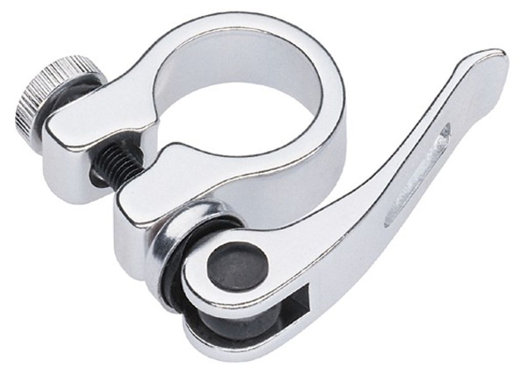 Sattelstützen-Klemme mit Schnellspanner - Ø 28,6 mm - silber
