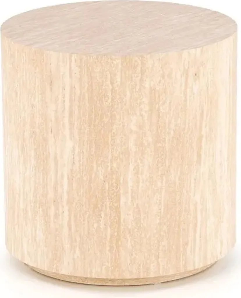 Table basse ronde TRAVERTINO S 45x45 cm en véritable pierre de travertin