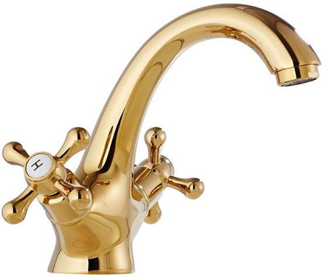 Antike Badezimmer-Wannenarmatur, doppelter Griff, goldener Armatur, alte antike Messing-Wannenarmatur, Kreuzgriff, warme und kalte Vintage-Wannenar...