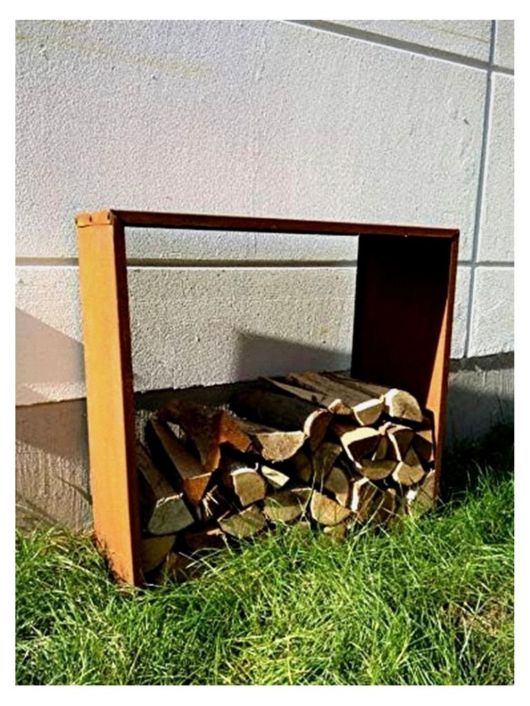 Kaminholzregal für den Garten, Kaminholzunterstand aus Metall, B35*L78*H78cm, 1mm, 8,3kg