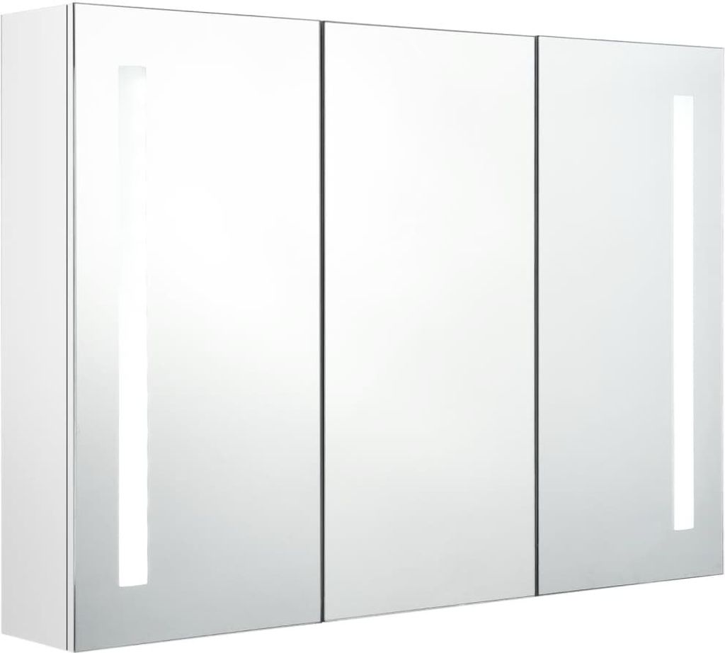 vidaXL LED-Spiegelschrank fürs Bad 89x14x62 cm Glänzend Produktbild 