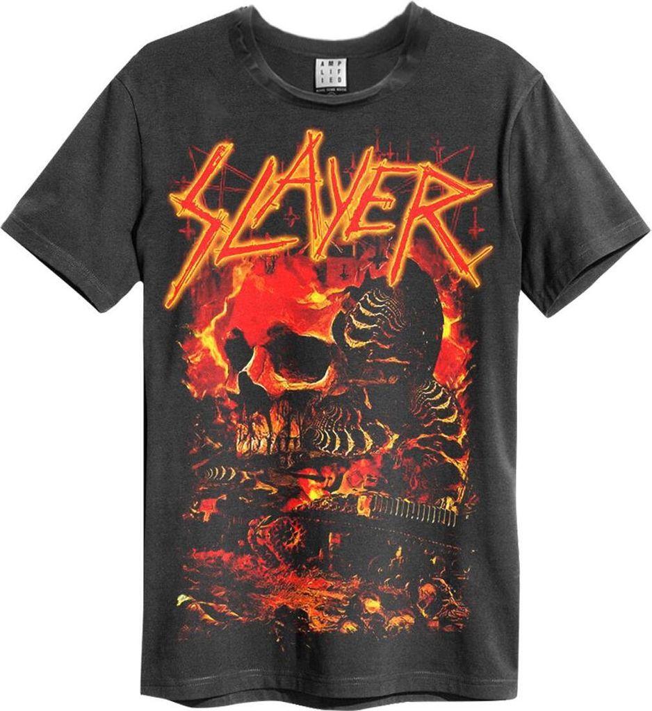 Amplified - "War Skull" T-Shirt für Herren/Damen Uni GD1580 (3XL) (Holzkohle)