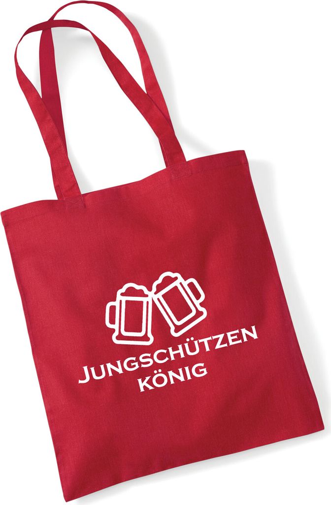 Huuraa Jutebeutel Jungschützenkönig Schützenfest 10 Liter Classic Red Baumwolle Tasche Geschenkidee