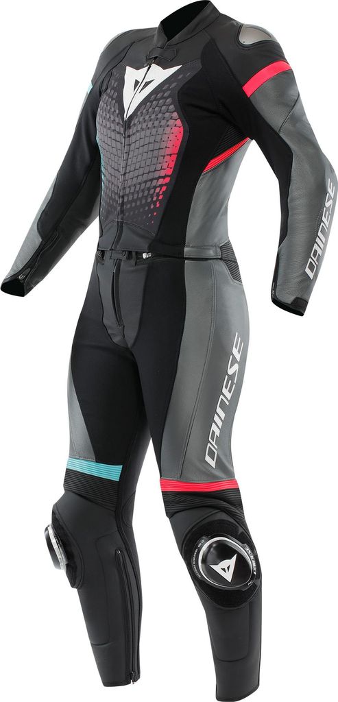 Dainese Fulminea 2.0 Damen 2-Teiler Motorrad Lederkombi, schwarz/hellblau/pink, 50
