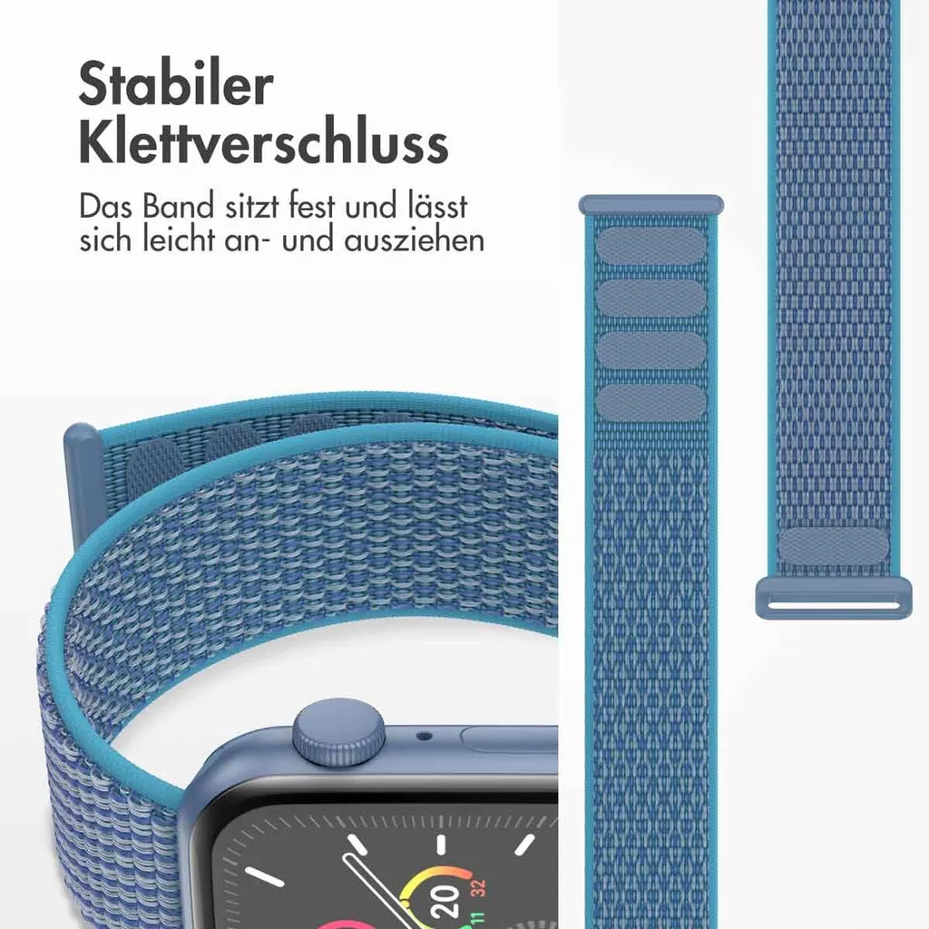 Watch Ultra - 49 mm, Watch Ultra 2 - 49 mm, Watch SE - 44 mm, Watch SE 2023 - 44 mm, Watch SE 2022 - 44 mm, Watch 9 - 45 mm, Watch 8 - 45 mm, Watch 7 - 45 mm, Watch 6 - 44 mm, Watch 5 - 44 mm, Watch 5 - 44 mm, Watch 4 - 44 mm, Watch 44 mm, Watch 42 mm, Watch 3 - 42 mm, Watch 2 - 42 mm, Watch 1 - 42 mm, Watch 1 - 42 mm, Watch 10 - 46 mm Cinturino: imoshion Nylonband 2.0 - 5