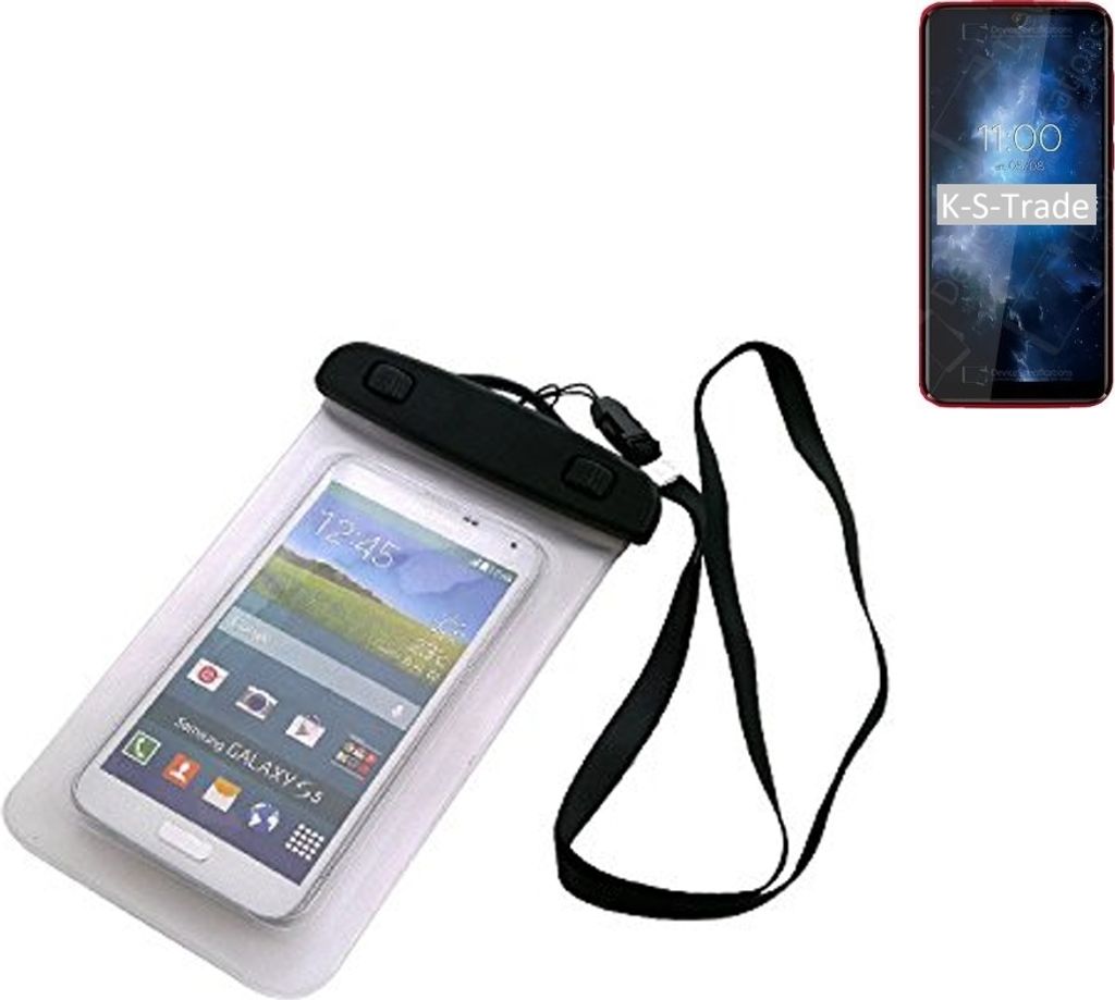 K-S-Trade Schutz Hülle Handy Hülle Kompatibel mit BQ Mobile BQ-6061L Slim Beach Bag wasserdicht 16cm x 10cm Schutzhülle Staub Sand Flachwasser