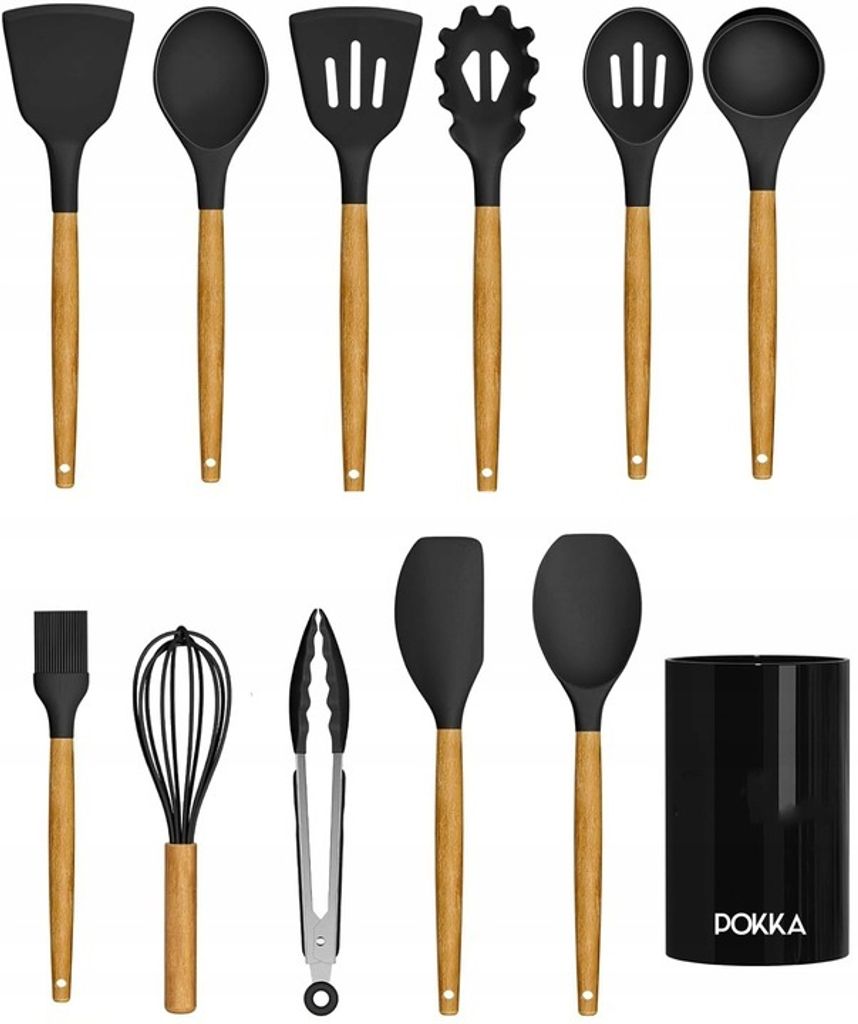 Set 3 Spatole In Silicone Con Anima In Acciaio – Antiaderenti E Resistenti Al Calore – Utensili Da Cucina Professionali – Colore Nero