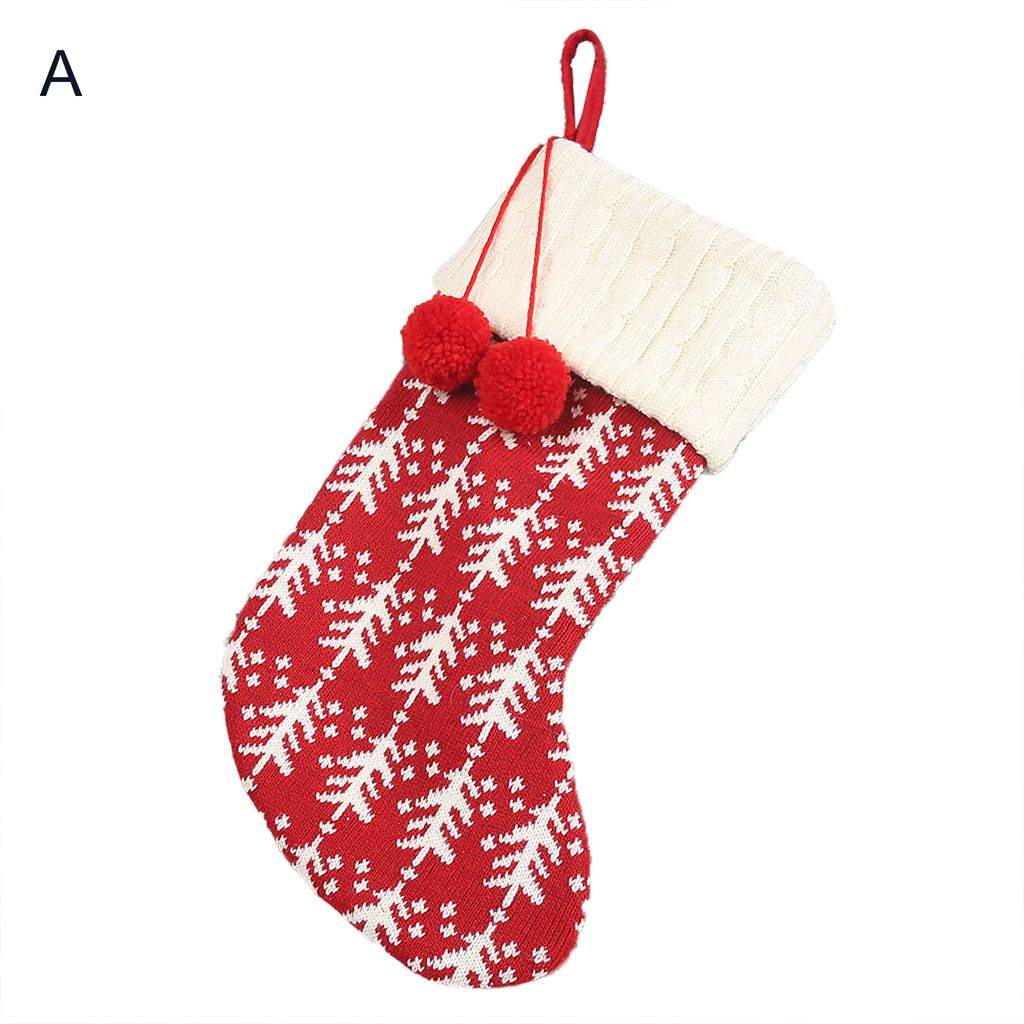 Mehrzweck-Weihnachtsstrumpf, helles Wollgarn, exquisite Weihnachtsstrumpfdekoration für Zuhause-A