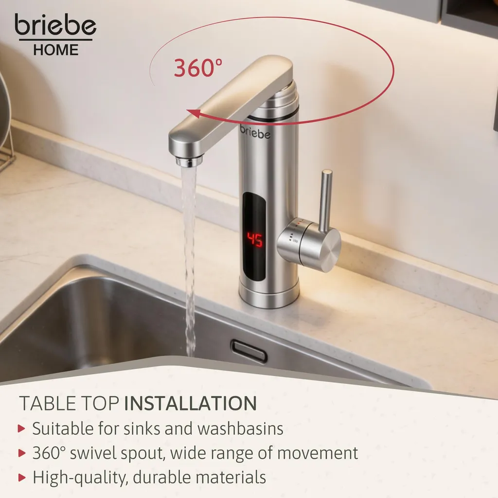 Mitigeur Électrique Instantané de Table en Acier Inoxydable Briebe - 9