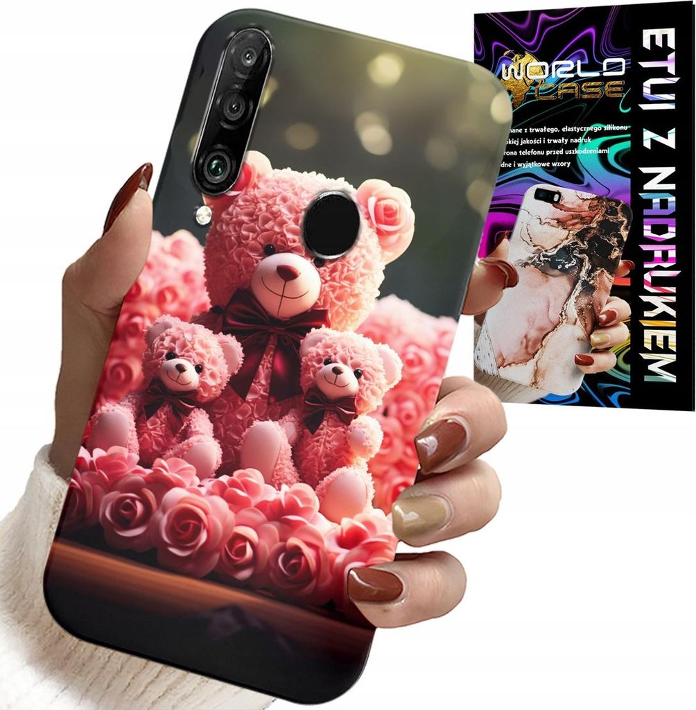 Fall Für Huawei P30 Lite - Rosa Teddybär Familie Geschenk + Folie