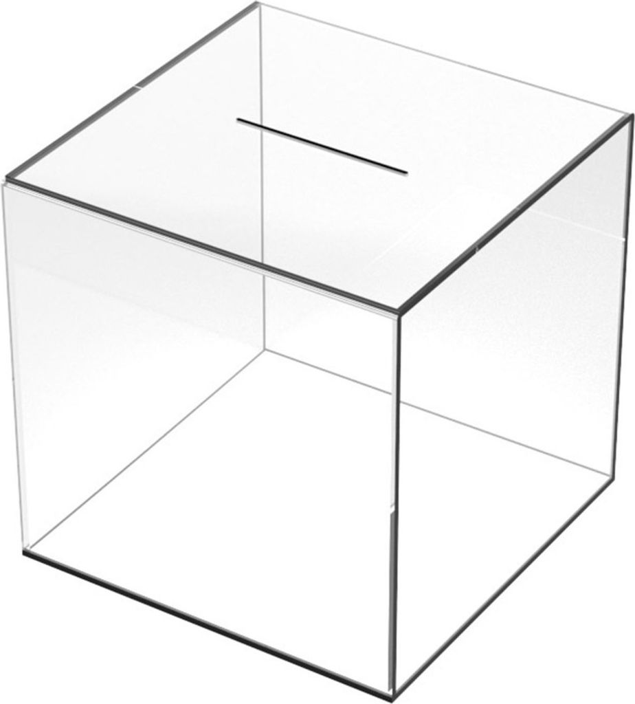 12cm Sparschwein Acryl klar staubdicht Würfel Spardosen Lagerung Geld sparen Box