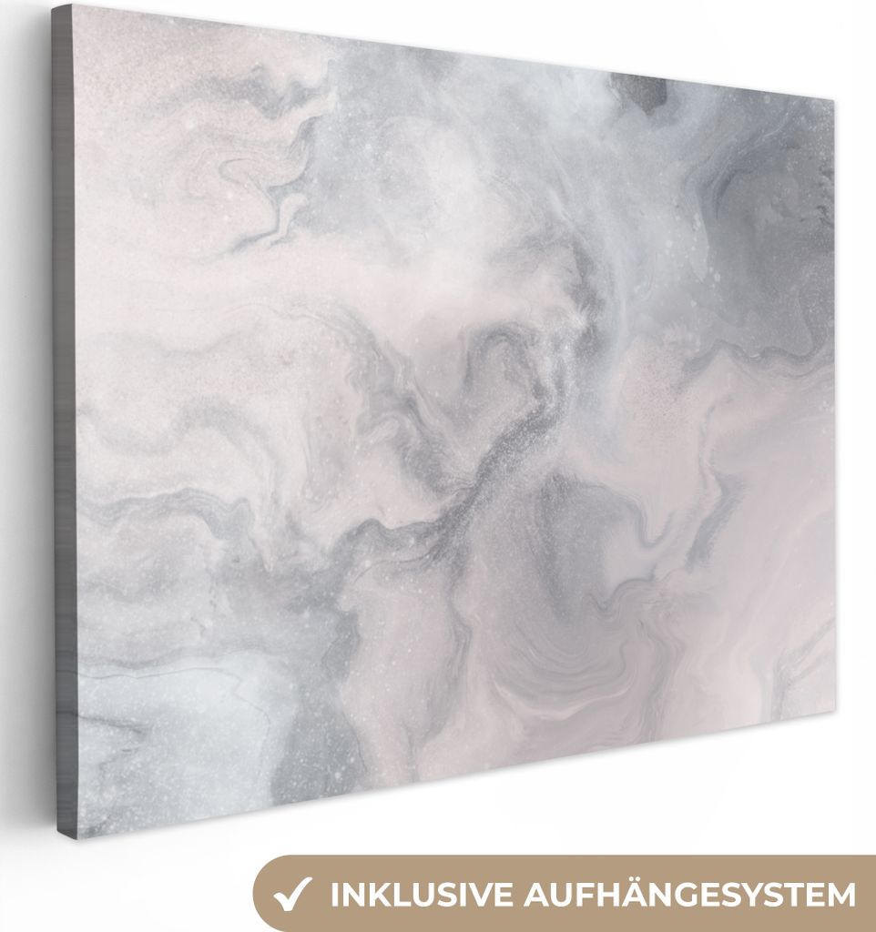 MuchoWow - Leinwandbilder - Wolken - Abstrakt - Malen, Wandbild, Wanddeko Bilder Wohnzimmer, 80x60 cm
